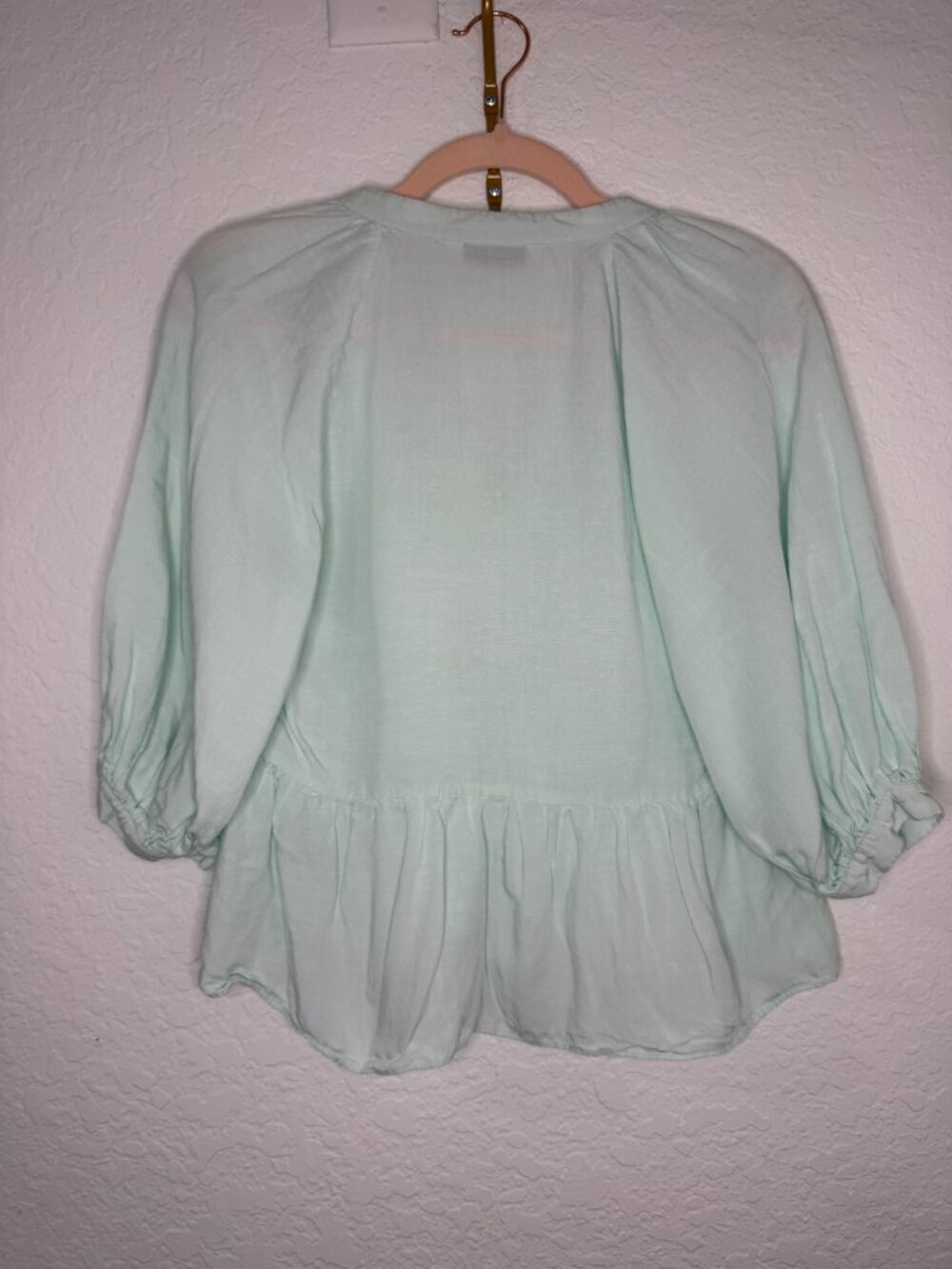 Amanda Uprichard Diego Blouse– S- Linen Blend- Mint- MSRP $150- Rent the Runway - Picture 7 of 11